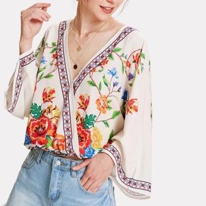 4 for $25 Floral Wrap Blouse